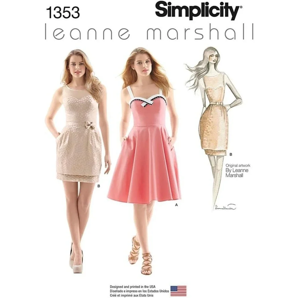 Simplicity 1353 Leanne Marshall Misses' Dresses With Skirt & Bodice Sz 4-12‎